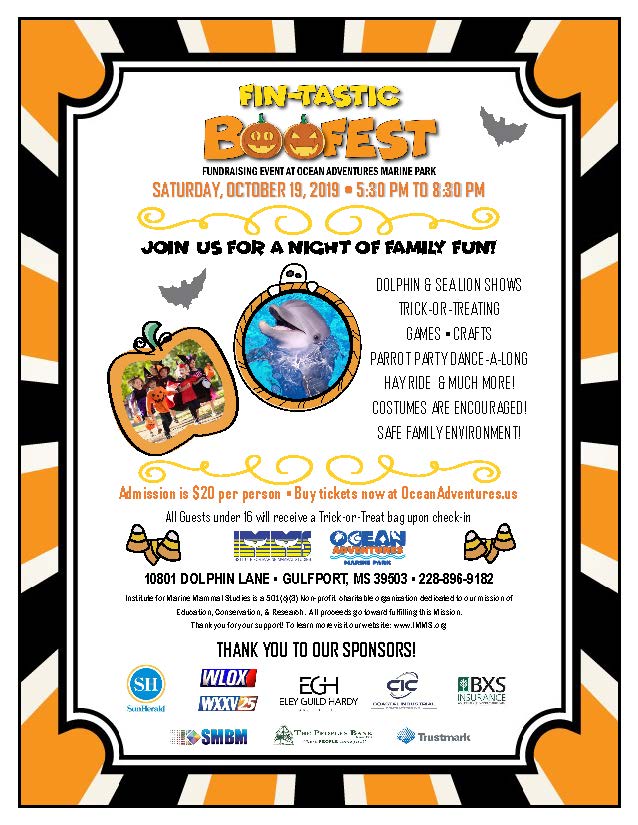 Boo Fest Flyer with sponsors 3 Ocean Adventures